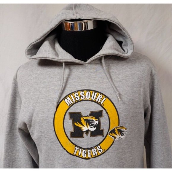 NCCA Missouri Mizzou Tigers Unisex Medium Gray Distressed Pullover Logo Hoodie - Picture 3 of 10